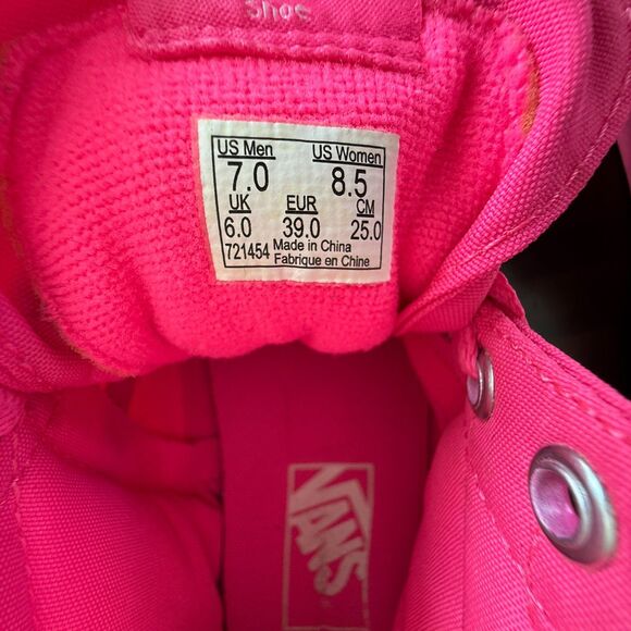 Vans Off The Wall SK8 Hi-Top Neon Pink Skate Skateboard Shoes Women's 8.5 /Men 7 - Picture 8 of 14